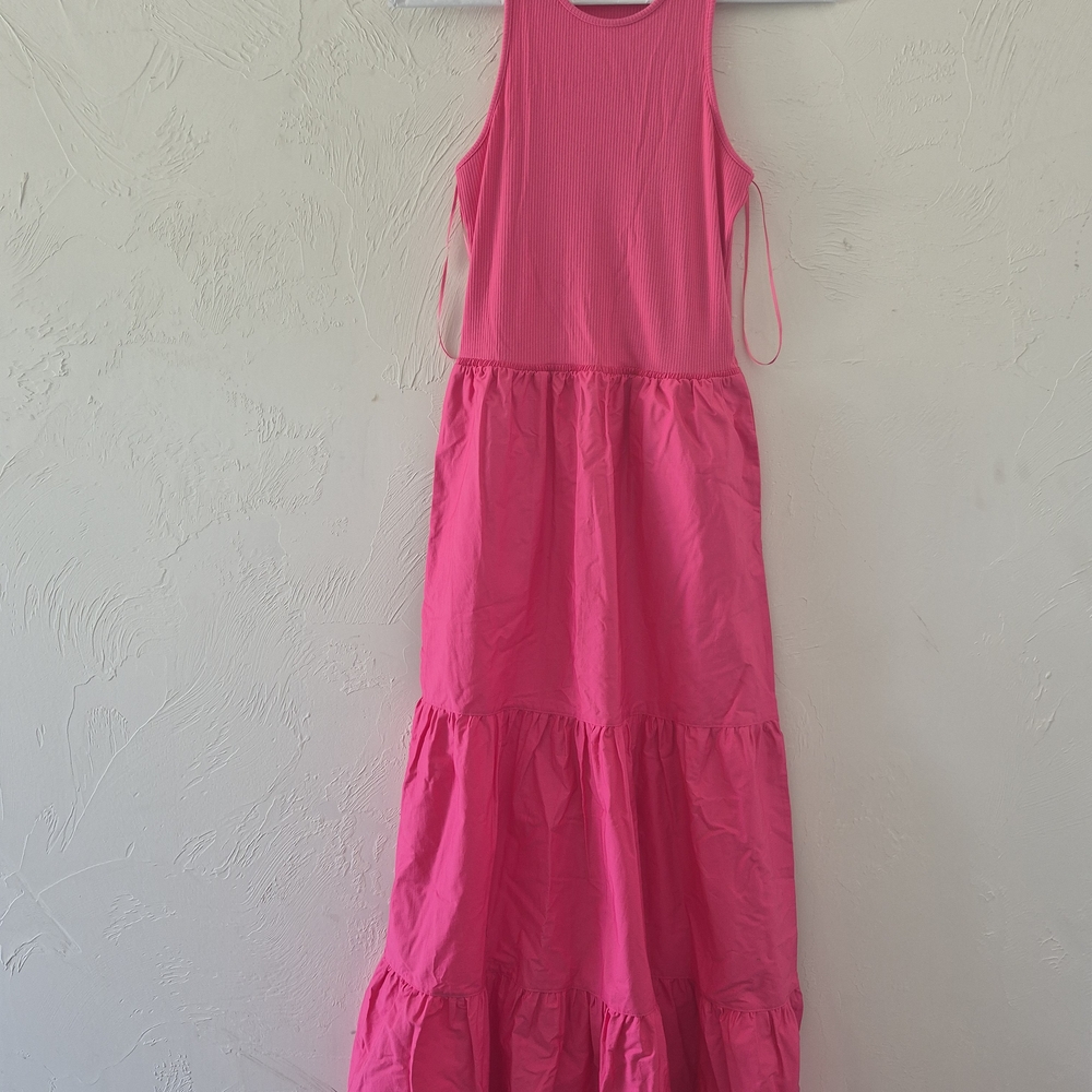 Pink Sleeveless Maxi Dress
